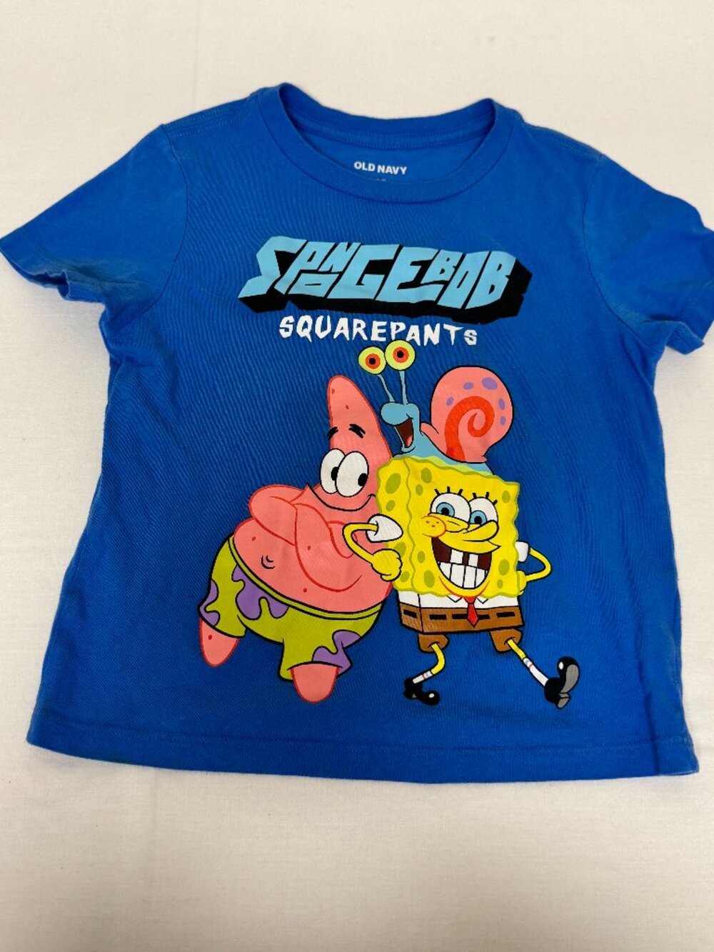 Old Navy SpongeBob SquarePants Graphic Tee Kids XS 5 Blue Nickelodeon